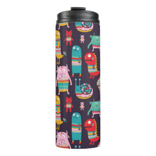 Termo Patrón ininterrumpido de monstruos divertidos