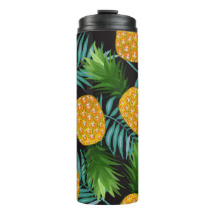 Termo Patrón ininterrumpido de piña con hojas de palma e