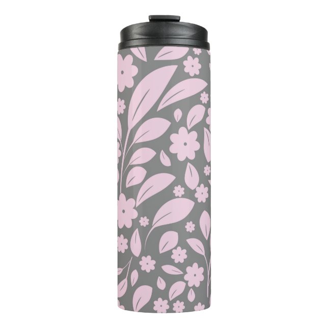 Termo Patrón inmaculado con flores rosadas y pulga (Anverso)