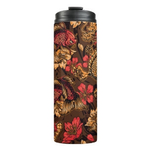 Termo Patrón koi del dragón japonés.