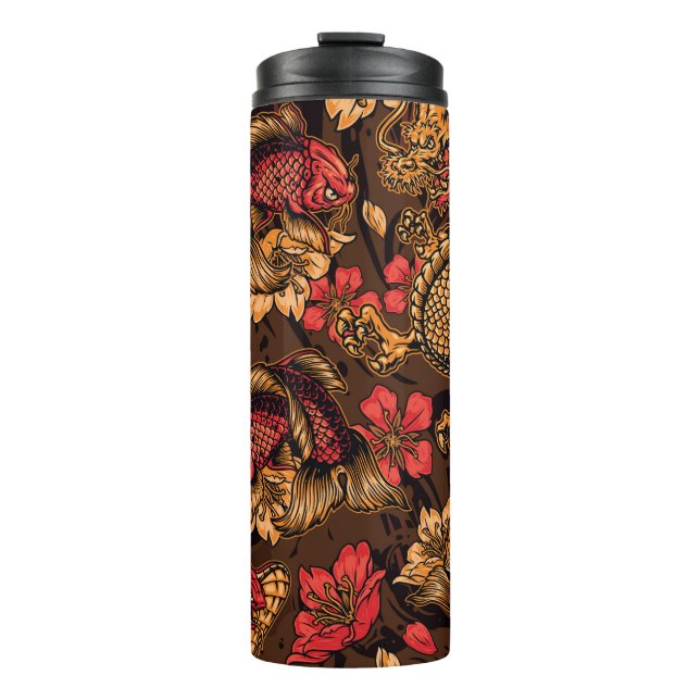 Termo Patrón koi del dragón japonés. (Anverso)