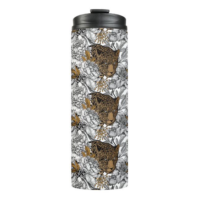 Termo Patrón Leopard & Peonies (Anverso)