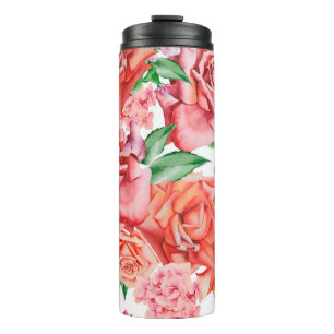Termo Patrón luminoso sin costuras con flores. Rosa. Wat
