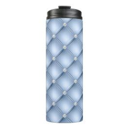 Termo Patrón Luxoso de Diamantes Azules Claros Acolchado
