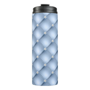 Termo Patrón Luxoso de Diamantes Azules Claros Acolchado