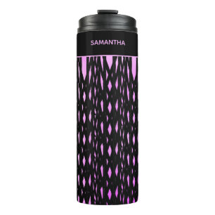 Termo Patrón mágico rosa, blanco y negro