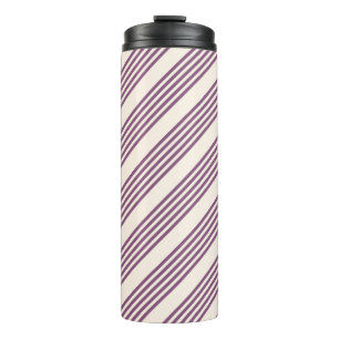 Termo Patrón malva morado y beige de cinco rayas
