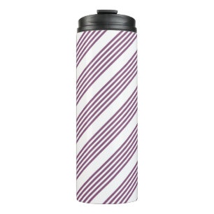 Termo Patrón malva morado y blanco de cinco rayas