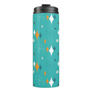Termo Patrón moderno Starburst Mid Century en Verde azul