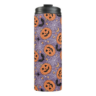 Termo Patrón morado de Halloween de Jack-O-Lantern