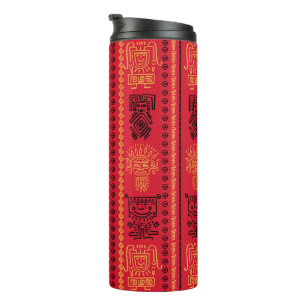 Termo Patrón Nativo Rojo Tribu étnica Boho Cultura