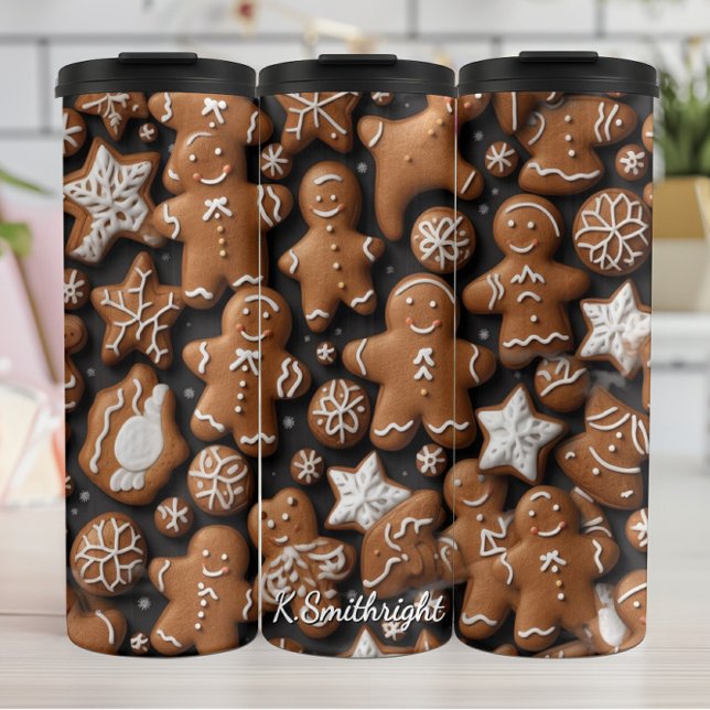 Termo Patrón Navideño del Ejército de Pan de Jengibre (Subido por el creador)