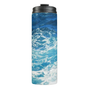 Termo Patrón oceánico azul de las olas del mar