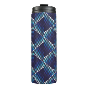 Termo Patrón ondulado geométrico de tonos azules