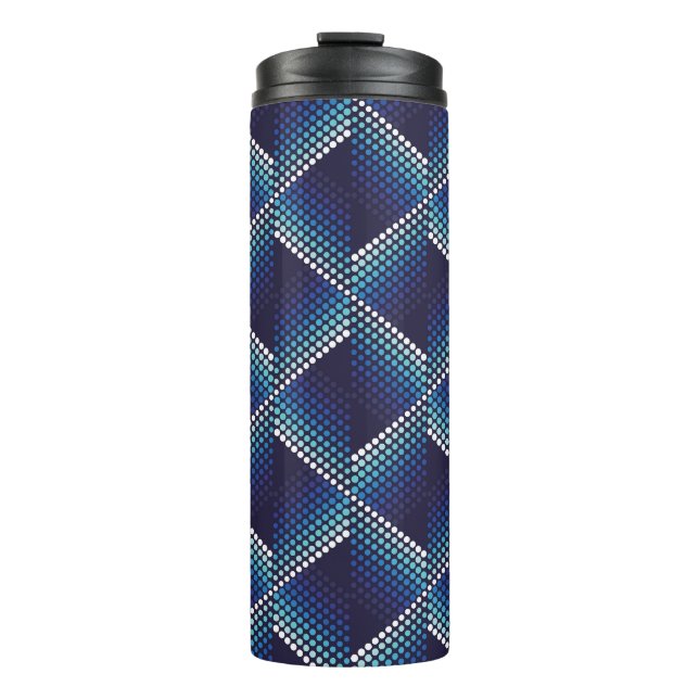 Termo Patrón ondulado geométrico de tonos azules (Anverso)
