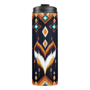 Termo Patrón oriental de ikat étnico sin inconvenientes 