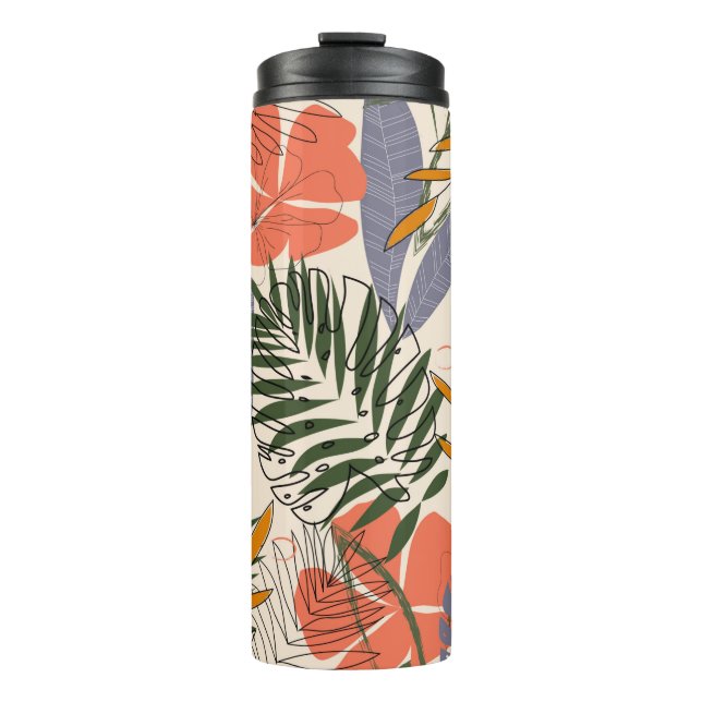 Termo Patrón original con hojas y plan tropicales (Anverso)