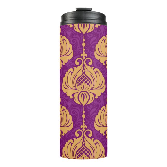 Termo Patrón ornamental sin costuras de damasco de época (Anverso)