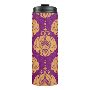 Termo Patrón ornamental sin costuras de damasco de época