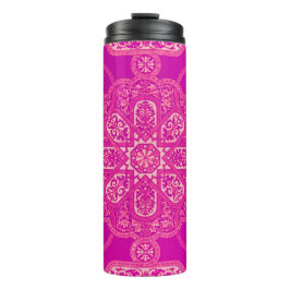 Termo Patrón ornato rosa púrpura brillante único