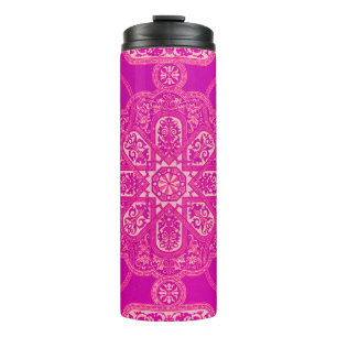 Termo Patrón ornato rosa púrpura brillante único