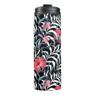 Termo Patrón oscuro con flores