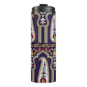 Termo Patrón paisley geométrico tradicional con borde