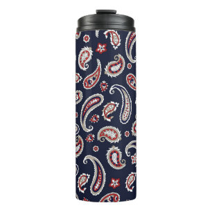 Termo Patrón paisley tradicional indio en la marina