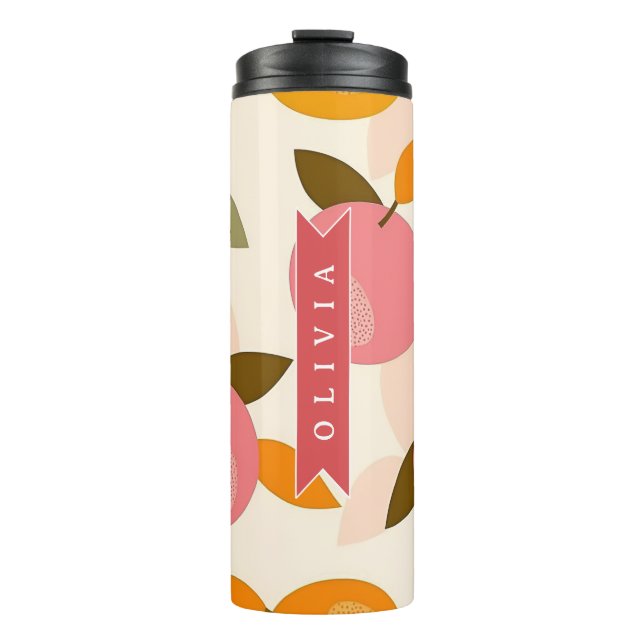 Termo Patrón Personalizado de Melocotón Lindo Retro Vera (Anverso)