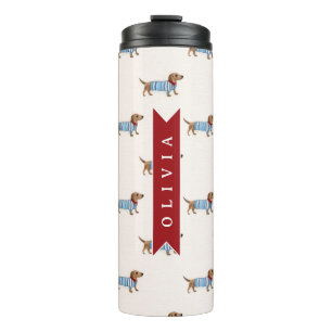 Termo Patrón Personalizado de Perrito Dachshund Lindo y 
