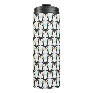 Termo Patrón Pingüino Blanco y Negro Moderno