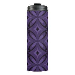 Termo Patrón Retro de Color Púrpura Oscuro