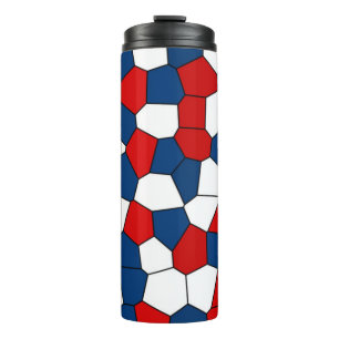 Termo Patrón rojo, blanco y azul