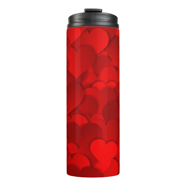 Termo Patrón rojo de textura cardíaca-19909 (Anverso)