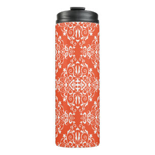 Termo Patrón rojo ornamental sin soldadura