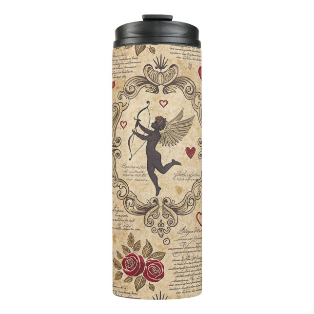 Termo Patrón romántico de Cupido de Vintage (9) (Anverso)