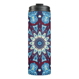 Termo Patrón simétrico colorido de la acuarela de fusión