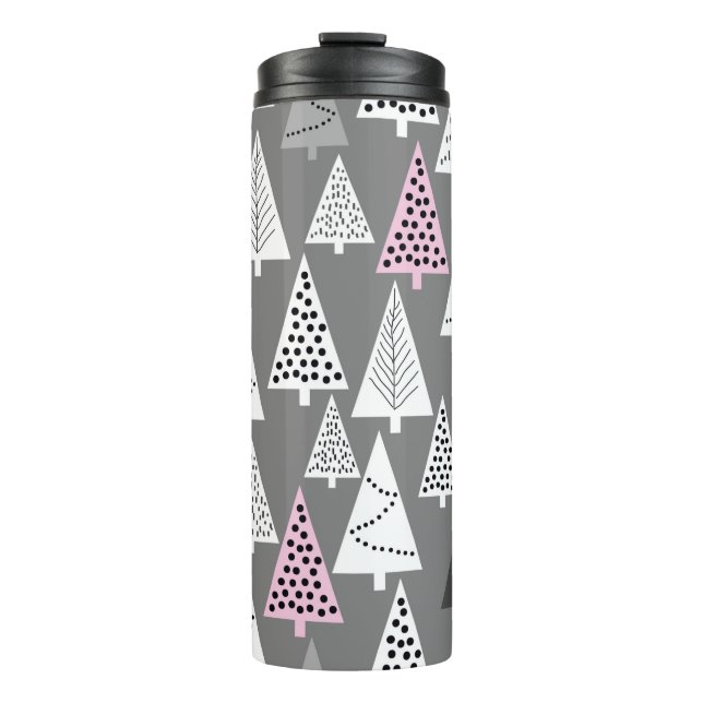 Termo Patrón simple de Navidades. Grises y blancos abstr (Anverso)