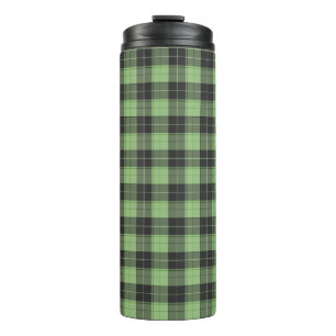Termo Patrón simple de tartán en verde claro