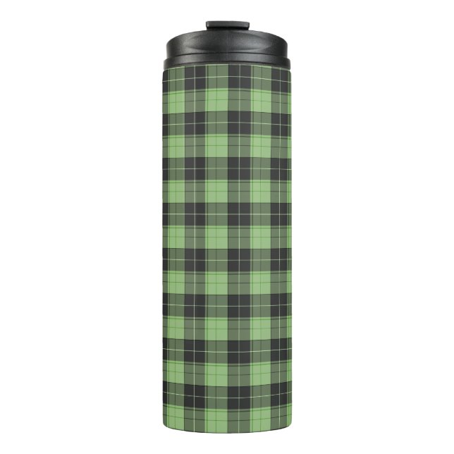 Termo Patrón simple de tartán en verde claro (Anverso)