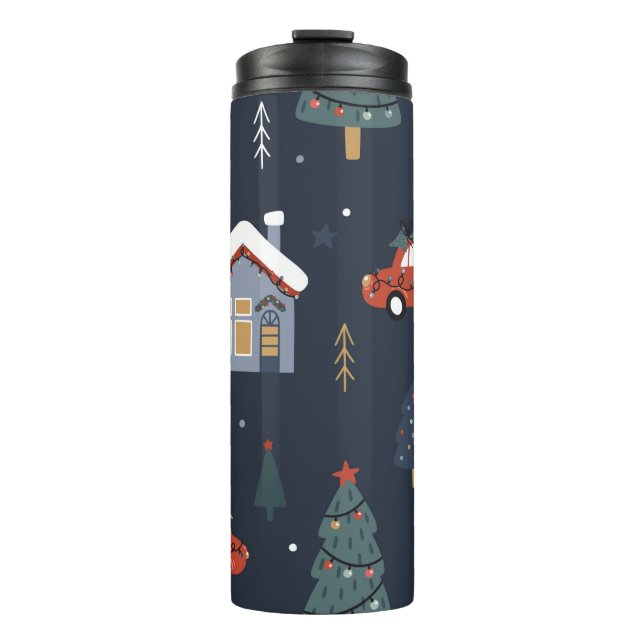 Termo Patrón sin fisuras con árbol de navidad, auto (Anverso)
