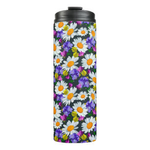 Termo Patrón sin fisuras de las flores de camomila y si