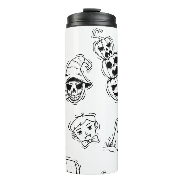 Termo Patrón sin fisuras de los íconos de Halloween con  (Anverso)