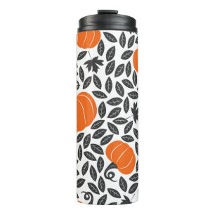 Termo Patrón sin fisuras dibujado a mano con calabazas y