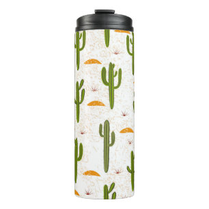 Termo Patrón sin foco, cactus, textura de arena, st mexi