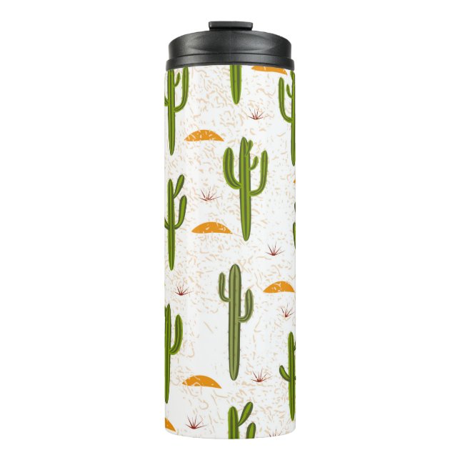 Termo Patrón sin foco, cactus, textura de arena, st mexi (Anverso)