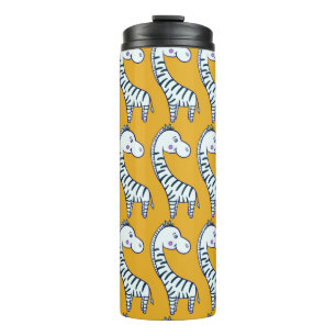Termo Patrón sin foco con adorable personalizado zebras 