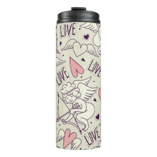 Termo Patrón sin foco con ángeles. Día de San Valentín.