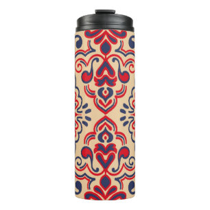 Termo Patrón sin foco con bordado. Ikat Fabric. Eth