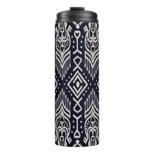 Termo Patrón sin foco con bordado. Ikat Fabric. Eth